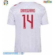 Camisa de time de futebol Dinamarca Mikkel Damsgaard #14 Replicas 2º Equipamento Europeu 2024 Manga Curta